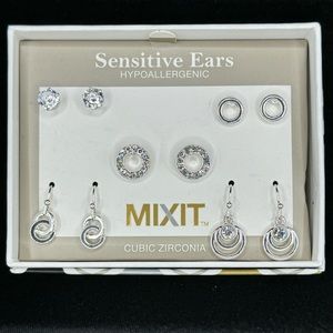 MIXIT Sensitive Ears Hypoallergenic cubic zirconia earrings.